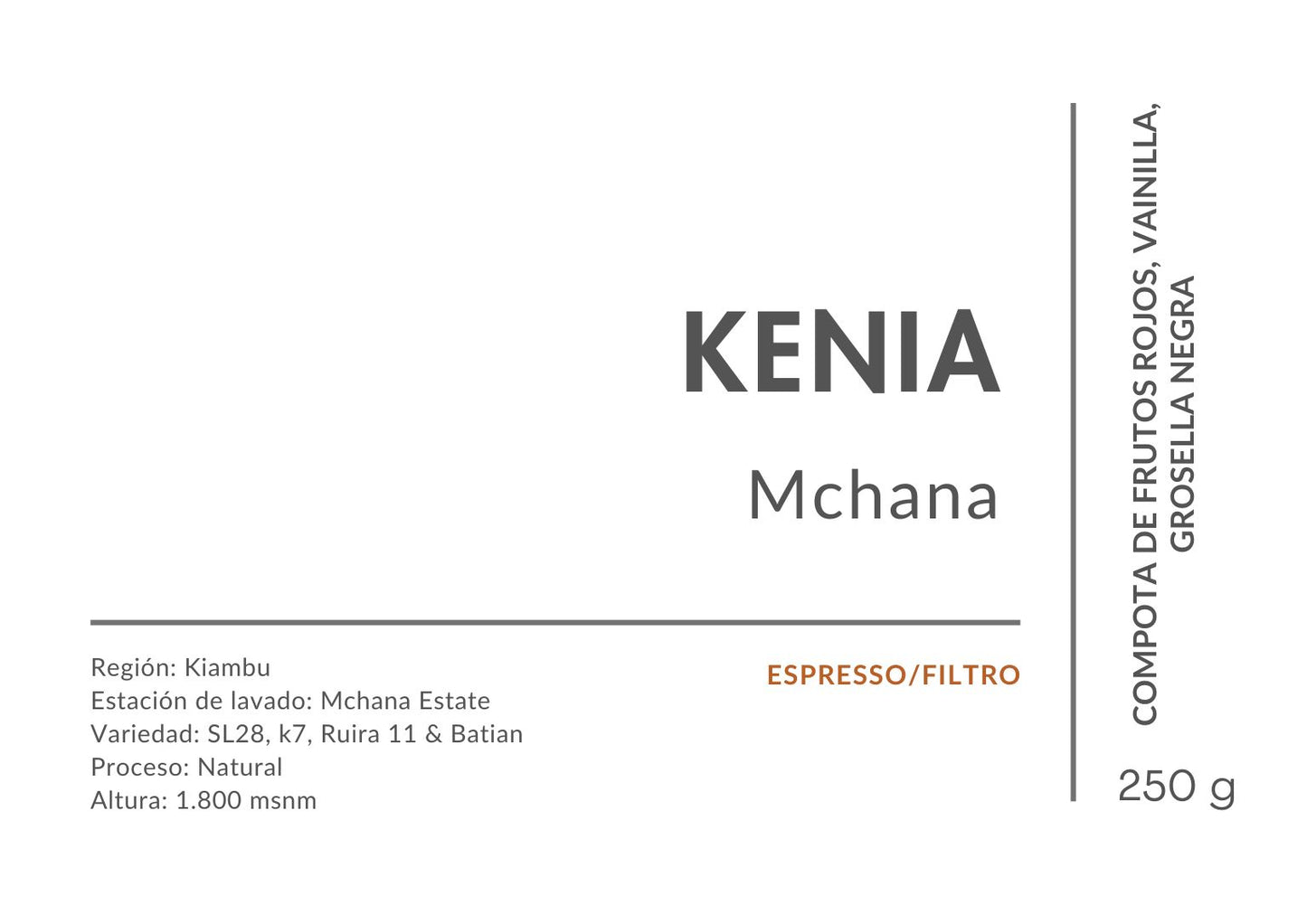 Kenia Mchana - Filtro/Espresso