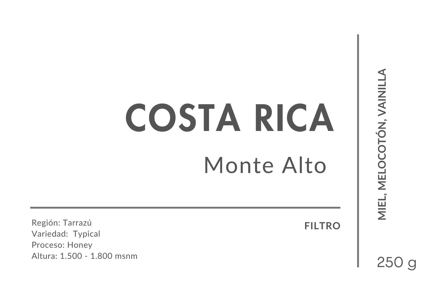 Costa Rica Monte Alto Honey - Filtro